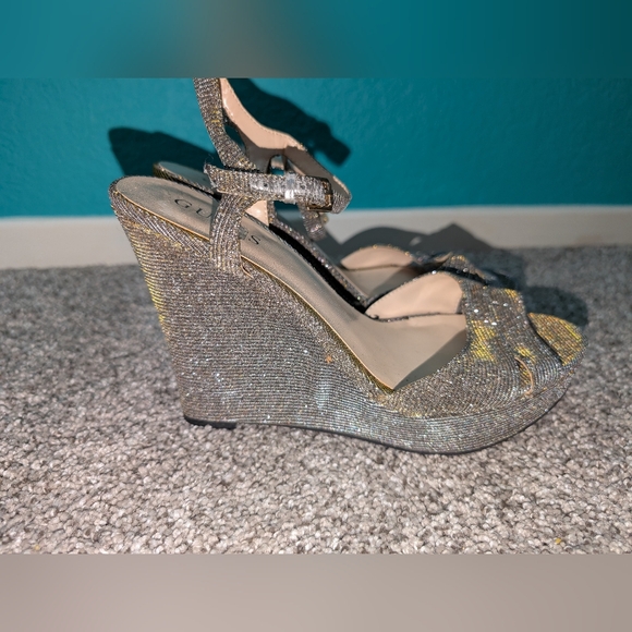Guess Elegant Silver and Gold Women's Sandals - Picture 1 of 11